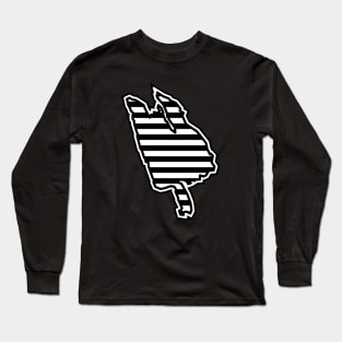 Thetis Island Silhouette in Black and White Stripes - Simple Line Pattern - Thetis Island Long Sleeve T-Shirt